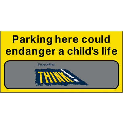 Parking Here Could Endanger a Child's Life Banner