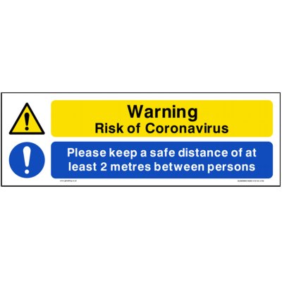 Risk of Coronavirus Keep a Safe Distance Floor Sticker