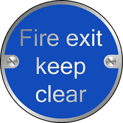 Fire Exit Keep Clear Disc Sign