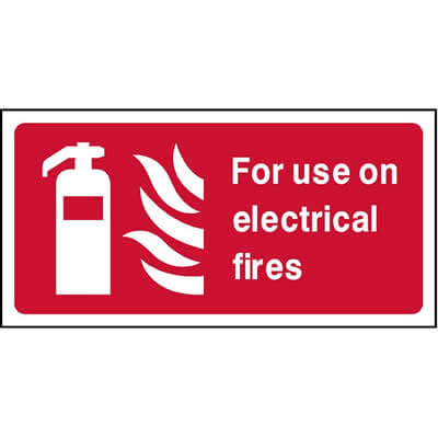 For use on electrical fires sign