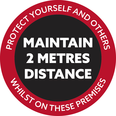 Maintain 2 Metres Distance Floor Marker