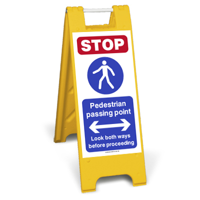 pedestrian passing point standing sign