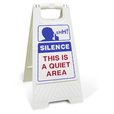 Silence This is a Quiet Area Floor Sign