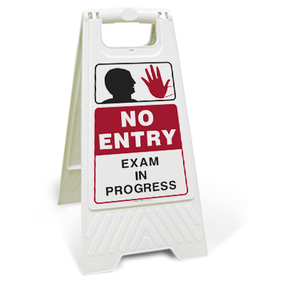 No Entry Exam in Progress Floor Sign