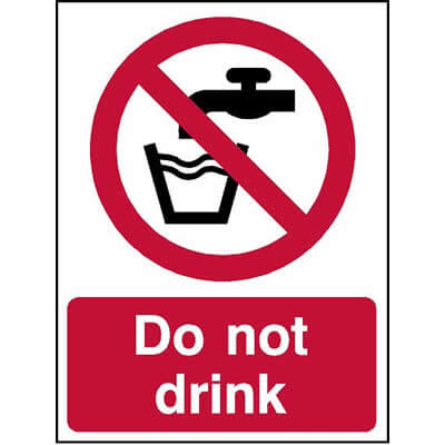 Do not drink label
