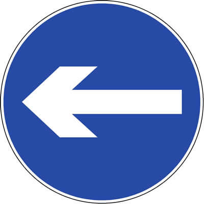 Proceed left/right sign