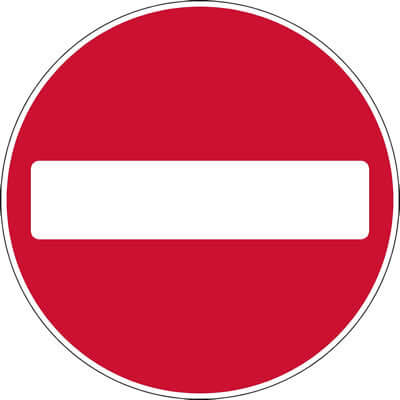 No entry sign No entry signs clearly highlight areas of unauthorised access, assisting with the enforcement of security policies in a commercial or working environment.