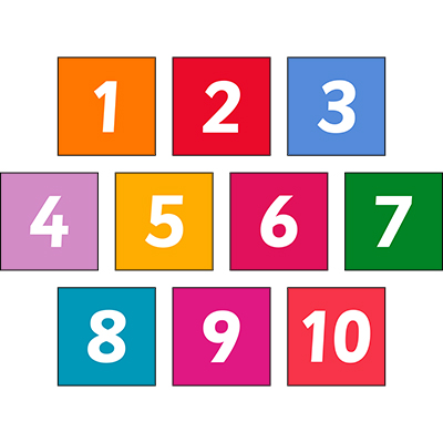 Square Number Sign Set 1-10