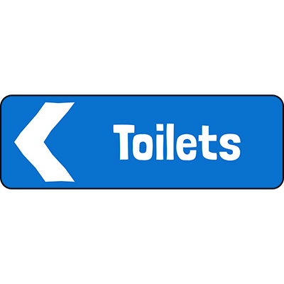 Toilets Left Arrow Direction Sign