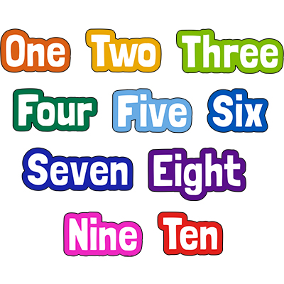 Fun Number Word Sign Set One to Ten