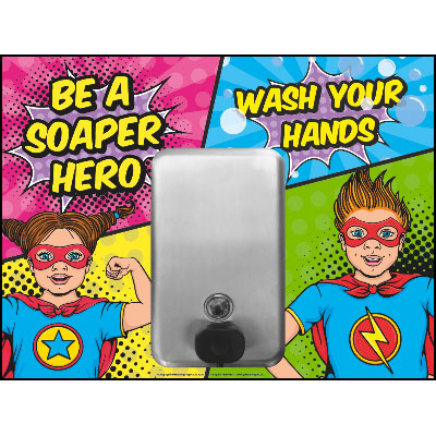 Be a Soaper Hero Hand Cleaning Wall Station