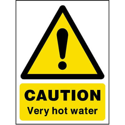 Caution very hot water label