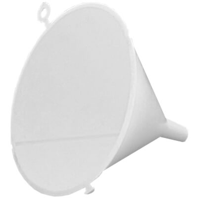 Plastic funnel for inserting ballast into freestanding sign stands