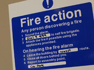 Fire Action Sign