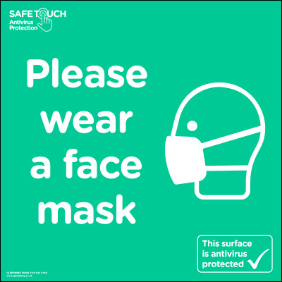 Please wear a face mask SafeTouch sticker
