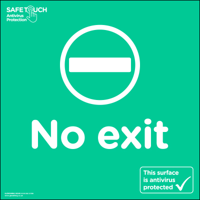 No exit SafeTouch door sticker