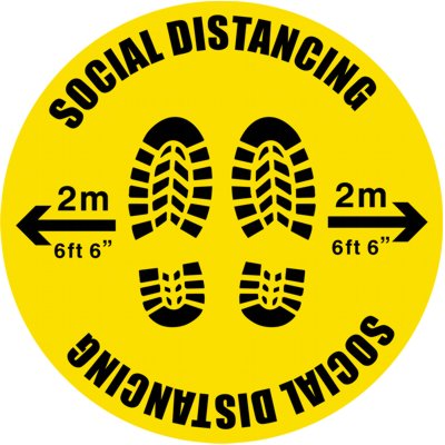 social distancing circle floor graphic