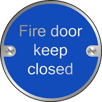 Fire door keep closed disc