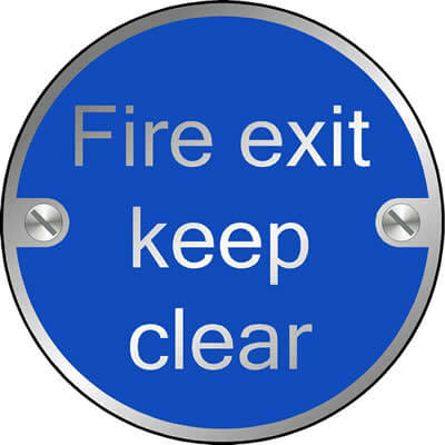 Fire exit keep clear disc