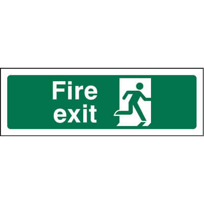 Fire exit right running person
