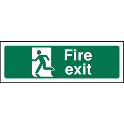 Fire exit left running person