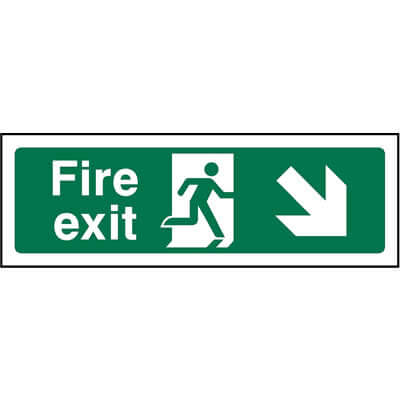 Fire exit right down sign