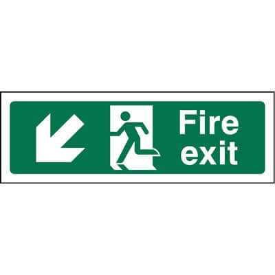 Fire exit left down sign