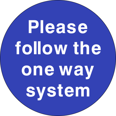 follow one way system sticker