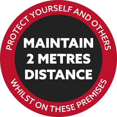 Maintain 2 Metres Distance Floor Marker