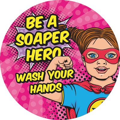 hand wash sticker for schools