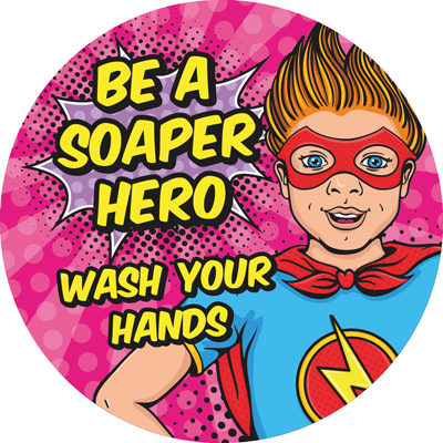 hand wash sticker for schools