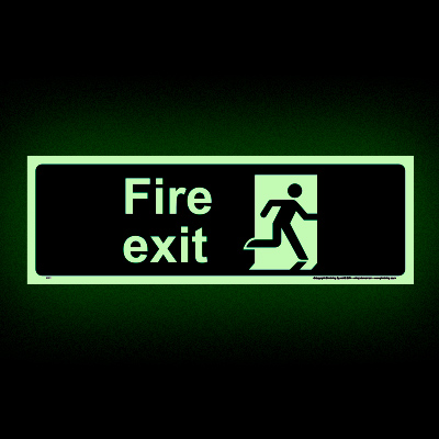 Fire Exit Right Running Person (Glow-in-the-dark)