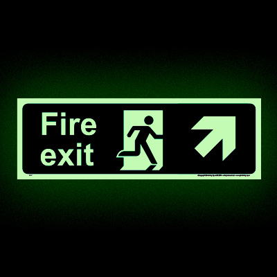 Fire exit right up (Glow-in-the-dark)