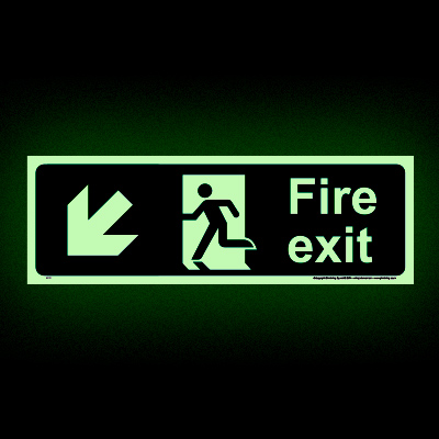 Fire Exit Left Down (Glow-in-the-Dark)