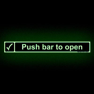 Push bar to open (Glow-in-the-dark)