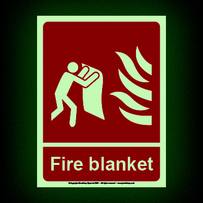 Fire Blanket Glow-in-the-dark Sign