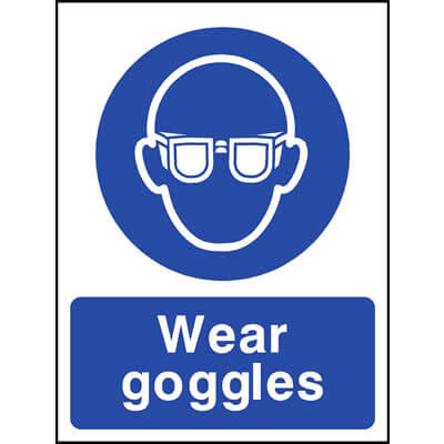 Wear goggles sign