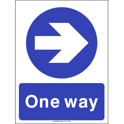 One way right sign