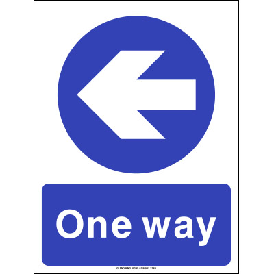 One way left sign