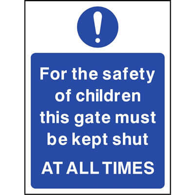 For the safety of children this gate must