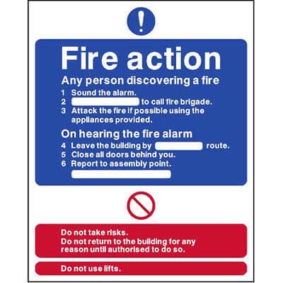 Fire Action Sign 1