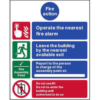 Fire Action Sign 2