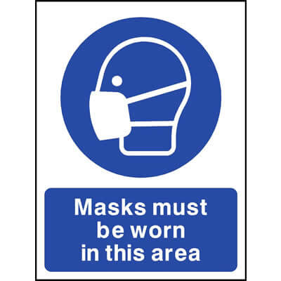 Masks Must Be Worn In This Area Sign