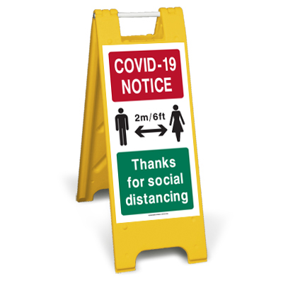 social distancing standing floor sign for schools