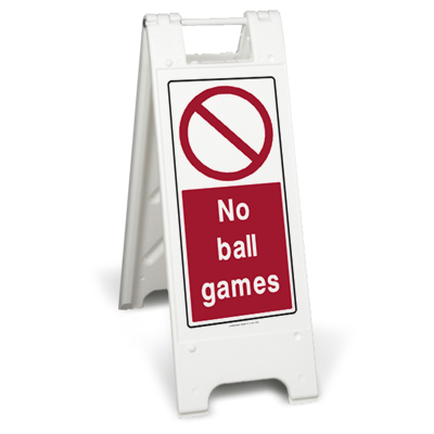 No ball games sign stand