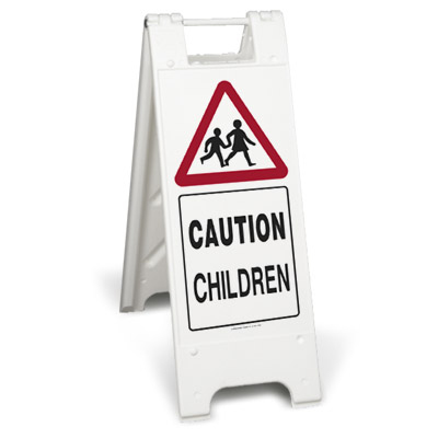 Caution Children Sign Stand
