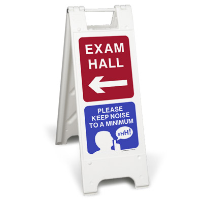 exam in progress sign