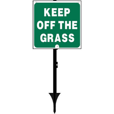 Keep off the grass sign