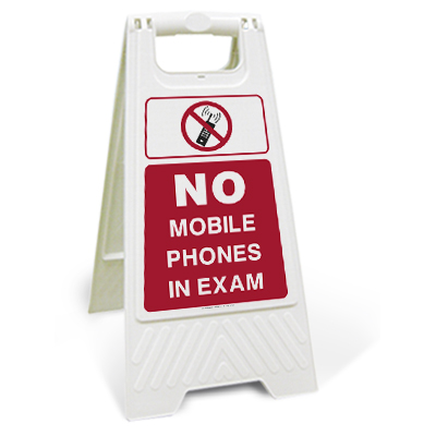 no phones exam sign