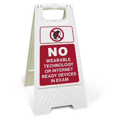 No Wearable Technology or Internet Ready Devices Floor Sign